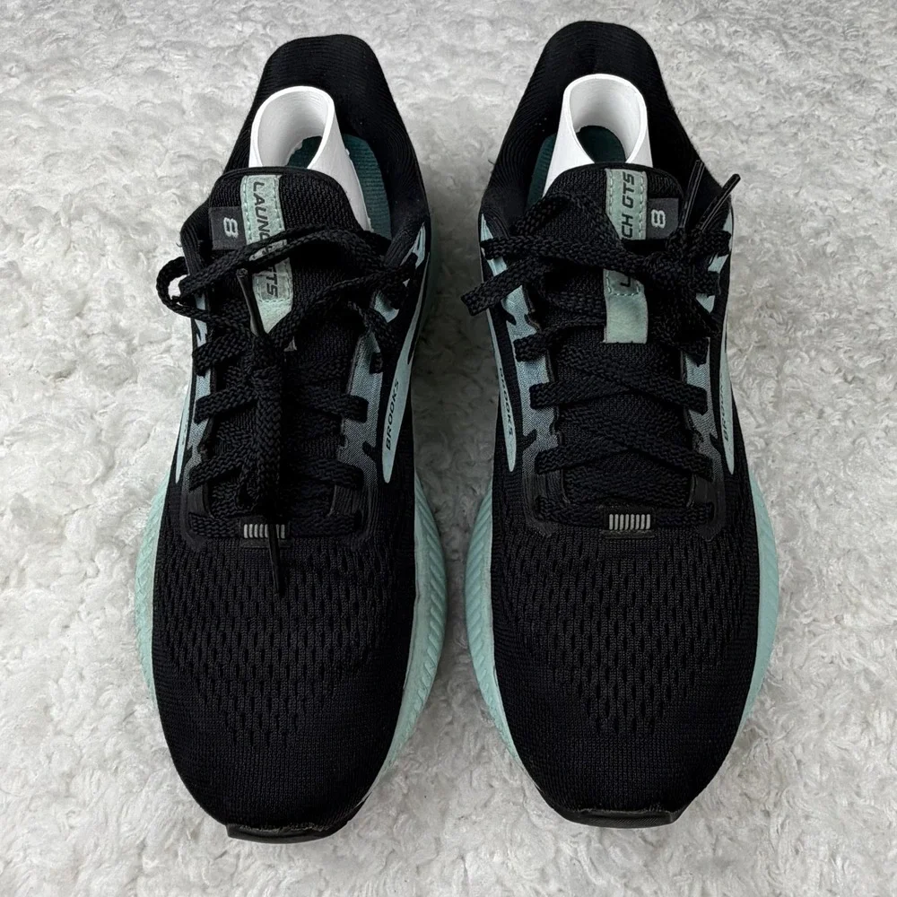 Brooks Launch GTS 8 Women's Black Low Top Lace-Up Logo Mesh Rubber 120346 Size 6